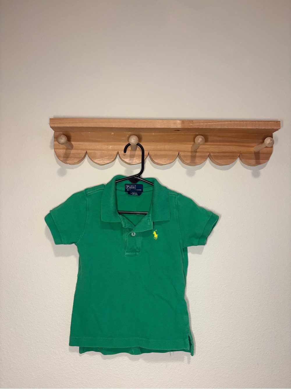 Ralph Lauren Kids Green Polo Shirt with Yellow Logo